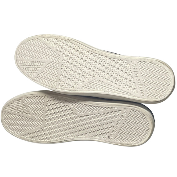 Comfortview Sz 9WW Slip-On Sneakers Navy Gingham Bungee Elastic Casual Flats - Picture 6 of 8